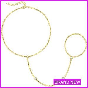 14K Gold Plated Dainty Stackable Bracelets Set Adjustable Non Tarnish Trendy